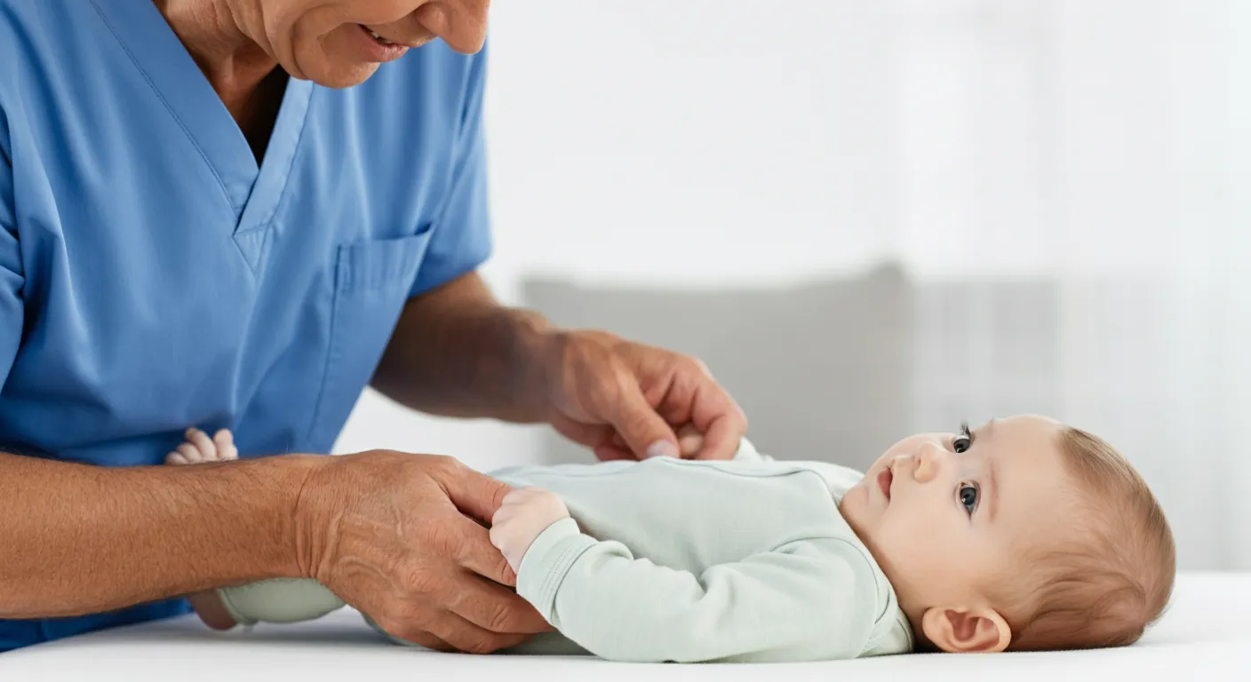 dottore che visita neonato